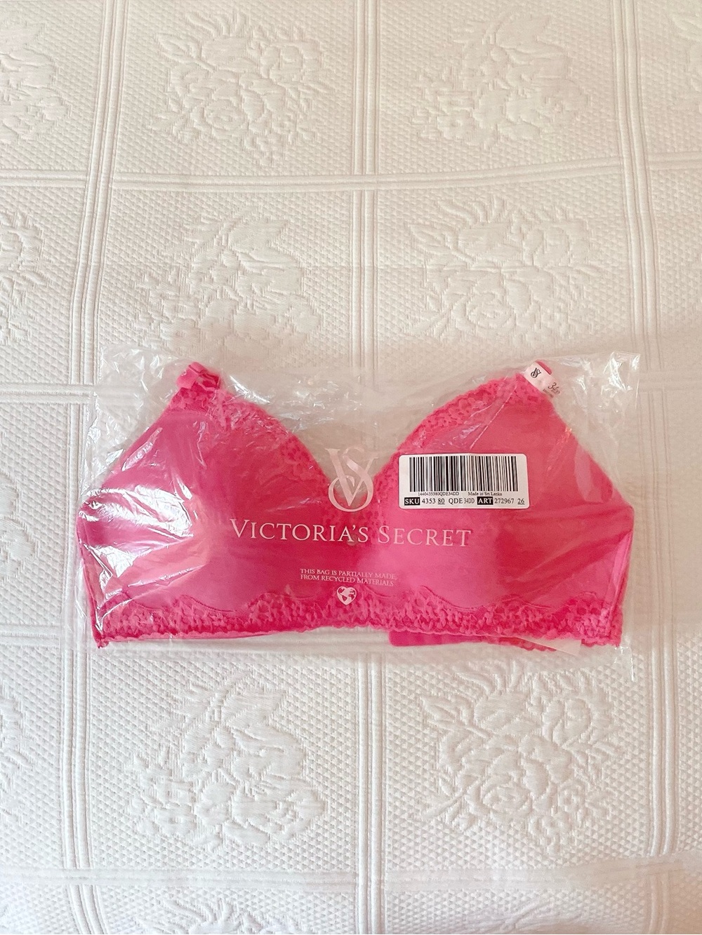 ྀིྀིྀིྀིྀི victoria’s secret cotton lace trim wireless bra pink radiance